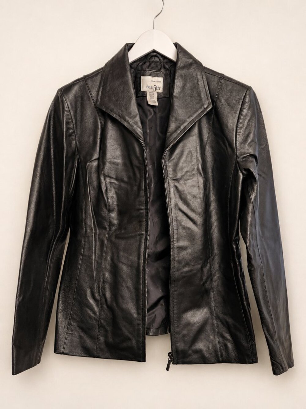 Never Worn East 5th Genuine Leather Black Jacket — Petite Small